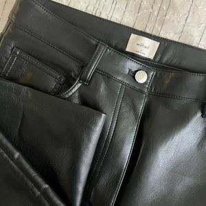 Black Aritzia Wilfred Melina Leather Pants